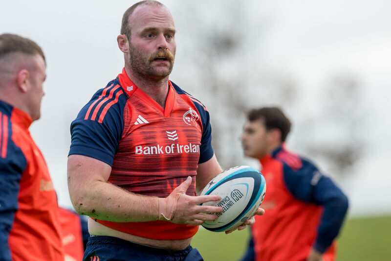 TIME WILL TELL: Oli Jager trained with his new Munster teammates on Tuesday. Pic: ©INPHO/Morgan Treacy