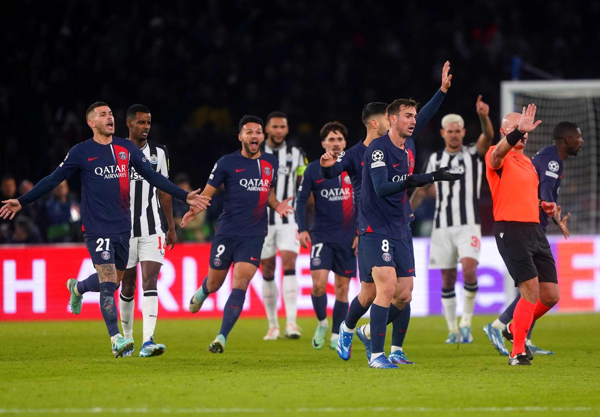 VAR official stood down by Uefa after controversial PSG penalty decision against Newcastle