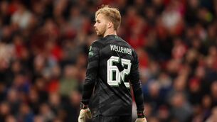 <p>STEPPING UP: Caoimhin Kelleher of Liverpool during the Carabao Cup Third Round match between Liverpool and Leicester City. Pic: Matt McNulty/Getty Images</p>