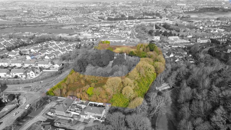 Ballybrack development site, looking back downhill to Douglas from Donnybrook Hill
