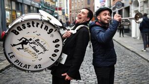 French Rugby Supporters in Dublin ahead of the RBS Six Nations Rugby Championship match between Ireland and France