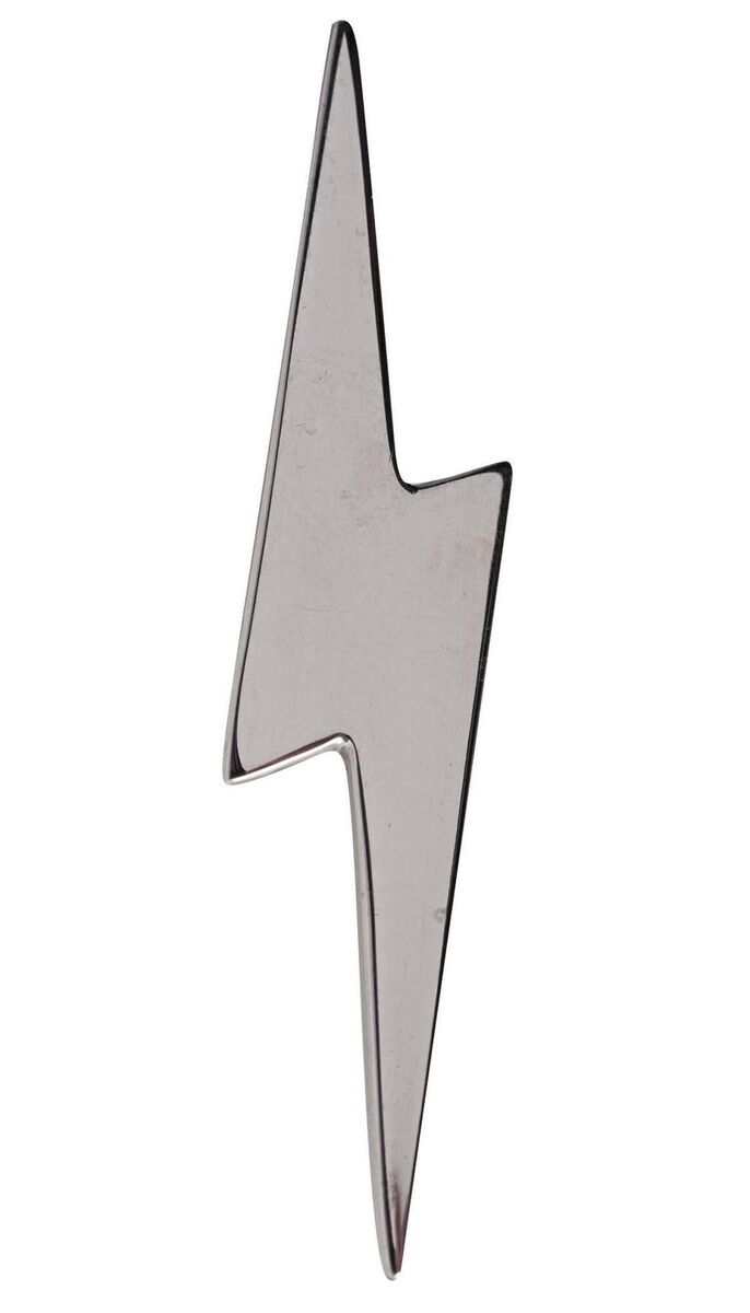 Pointed lightning bolt lapel pin – recycled sterling silver, Edge Only, €129