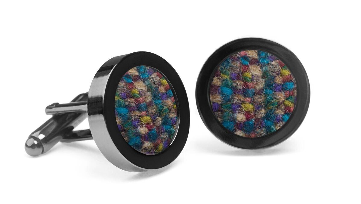 ‘Motley Blends’ Donegal tweed cufflinks, Orwell &amp; Browne, €35