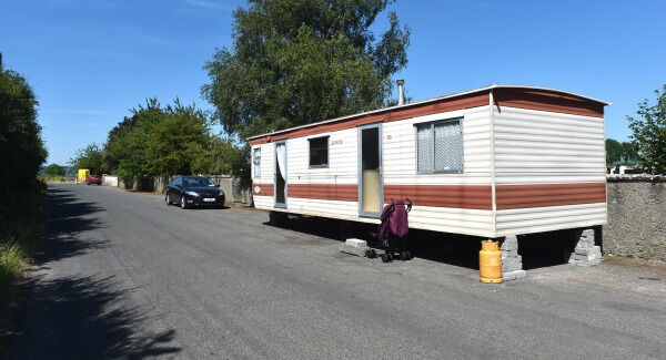 The mobile home which had been situated at Beechfield Park is now located at the cemetery at Kilcrumper. Picture: Dan Linehan The mobile home which had been situated at Beechfield Park is now located at the cemetery at Kilcrumper. Picture: Dan Linehan