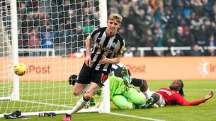 <p>MATCH WINNER: Newcastle United's Anthony Gordon (centre) celebrates.</p>