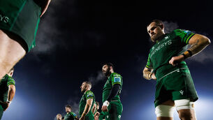 <p>PARK AND MOVE ON: Connacht’s JJ Hanrahan, Paul Boyle and Conor Oliver dejected. Pic: ©INPHO/James Crombie</p>