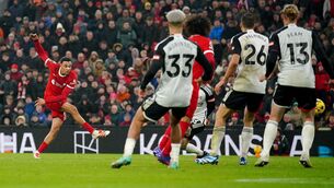 <p>SCOUSER IN OUR TEAM: Liverpool's Trent Alexander-Arnold scores the winner. Photo credit: Peter Byrne/PA Wire.</p>
