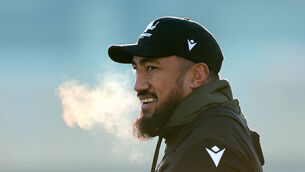 <p>BACK: Bundee Aki at Connacht's training session. Pic Credit ©INPHO/James Crombie</p>