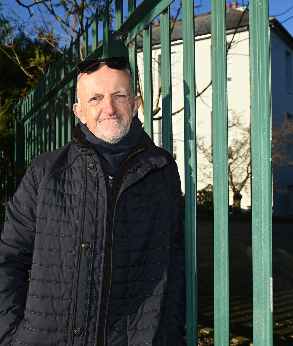 Former Douglas community school pupil Frank Coughlan in front of the original Coláiste Mhuire. Picture; Eddie O'Hare Former Douglas community school pupil Frank Coughlan in front of the original Coláiste Mhuire. Picture; Eddie O'Hare