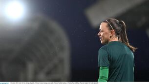 <p>Katie McCabe during a Republic of Ireland women training session at the National Football Stadium.</p>