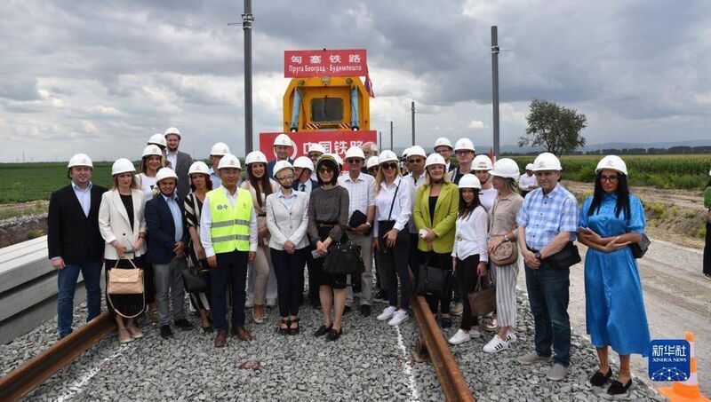 The Hungary-Serbia railway in Novi Sad, Serbia, July, 2023.