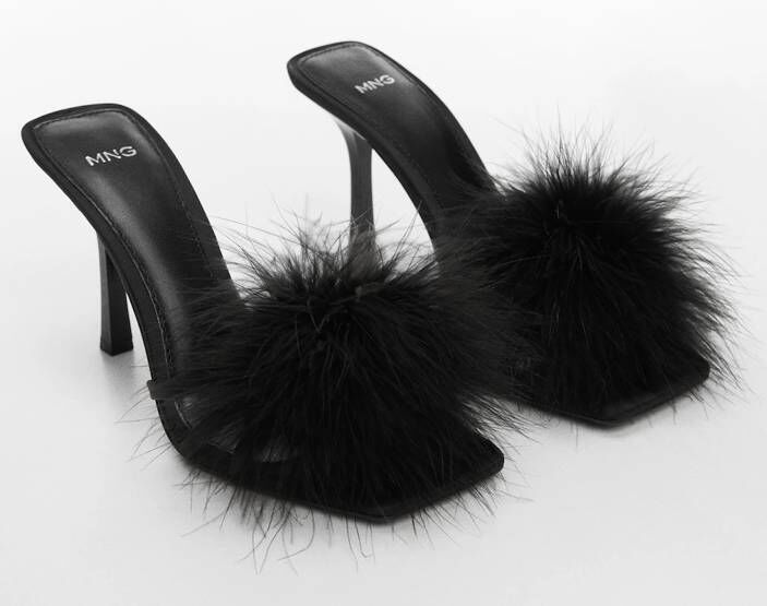 Sandals with feather decoration, Mango, €69.99