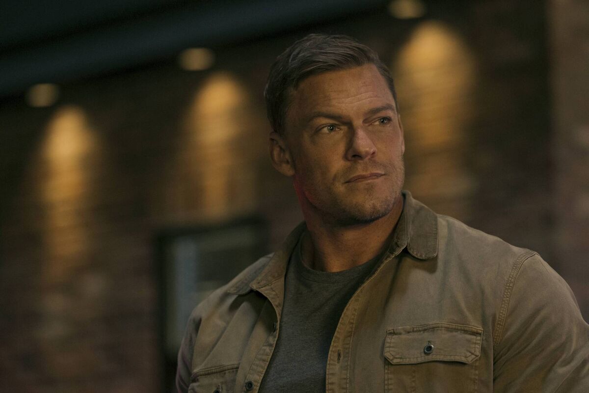 Alan Ritchson as Reacher, on Amazon Prime. Alan Ritchson as Reacher, on Amazon Prime.