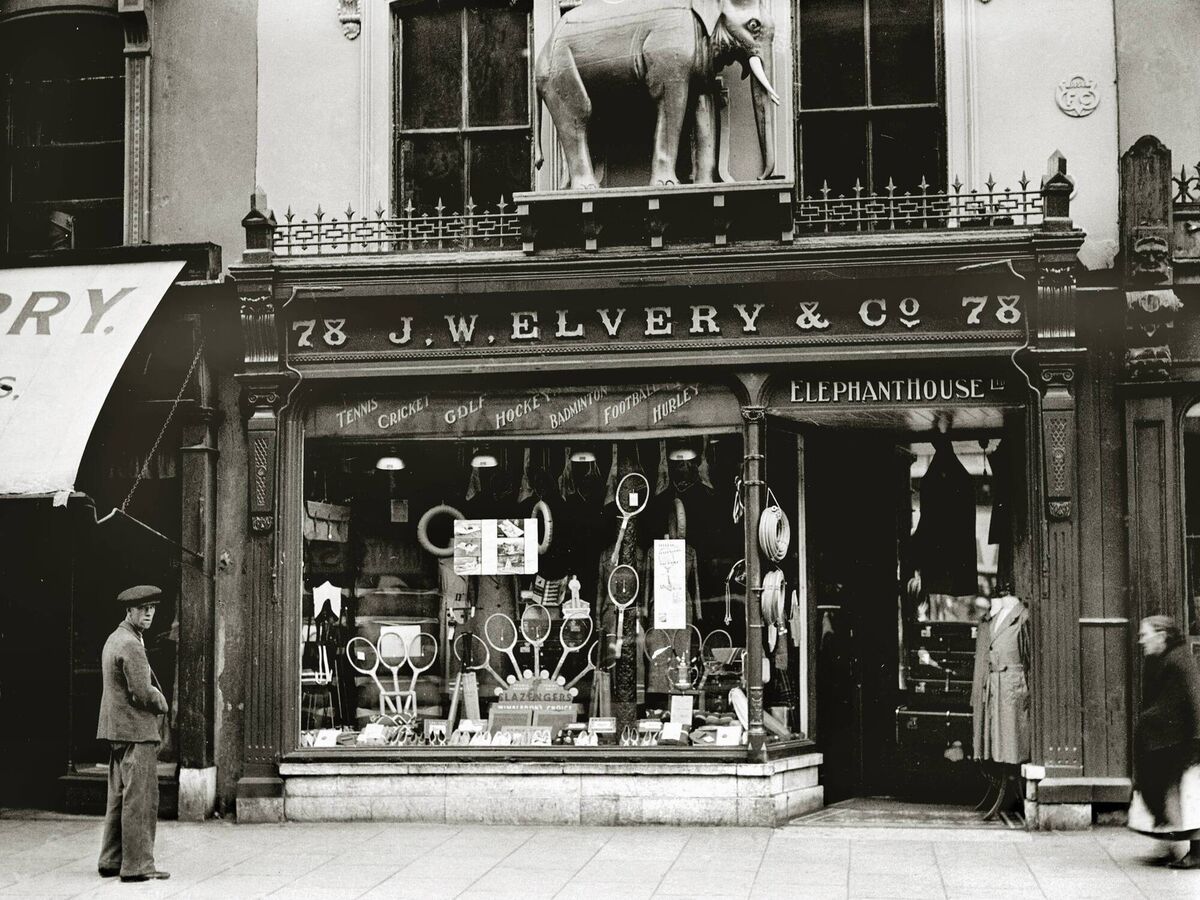Cork's first major sports shop, JW Elvery, pictured in the summer of 1935. 