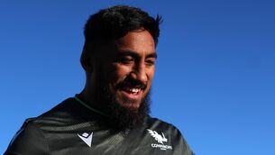 <p>Bundee Aki at Connacht Rugby Squad Training.</p>