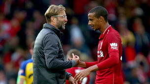 <p>Jurgen Klopp says Liverpool will make do with four centre-backs while Joel Matip is injured (Dave Thompson/PA)</p>
