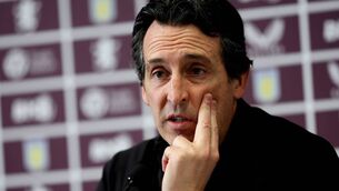 <p>THRIVING: Unai Emery, head coach of Aston Villa talks to the media during a press conference. Pic: Neville Williams/Aston Villa FC via Getty Images</p>