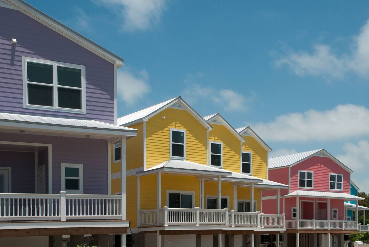 Built for Habitat for Humanity, these colorfully painted new homes on the Florida Keys await their new owners.