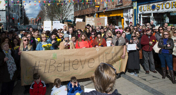 Protestors at the We Believe Her rally in Limerick. Picture: Liam Burke Protestors at the We Believe Her rally in Limerick. Picture: Liam Burke