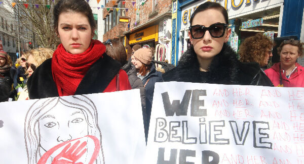 Riana Lynch, Donegal, and Saoirse Real, Dublin, at the Limerick protest. Picture: Brendan Gleeson Riana Lynch, Donegal, and Saoirse Real, Dublin, at the Limerick protest. Picture: Brendan Gleeson