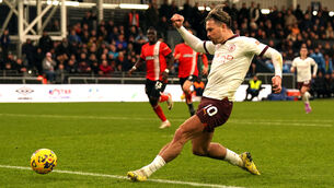 <p>Manchester City's Jack Grealish scores their side's second goal of the game during the Premier League match against Luton. Pic James Warwick</p>
