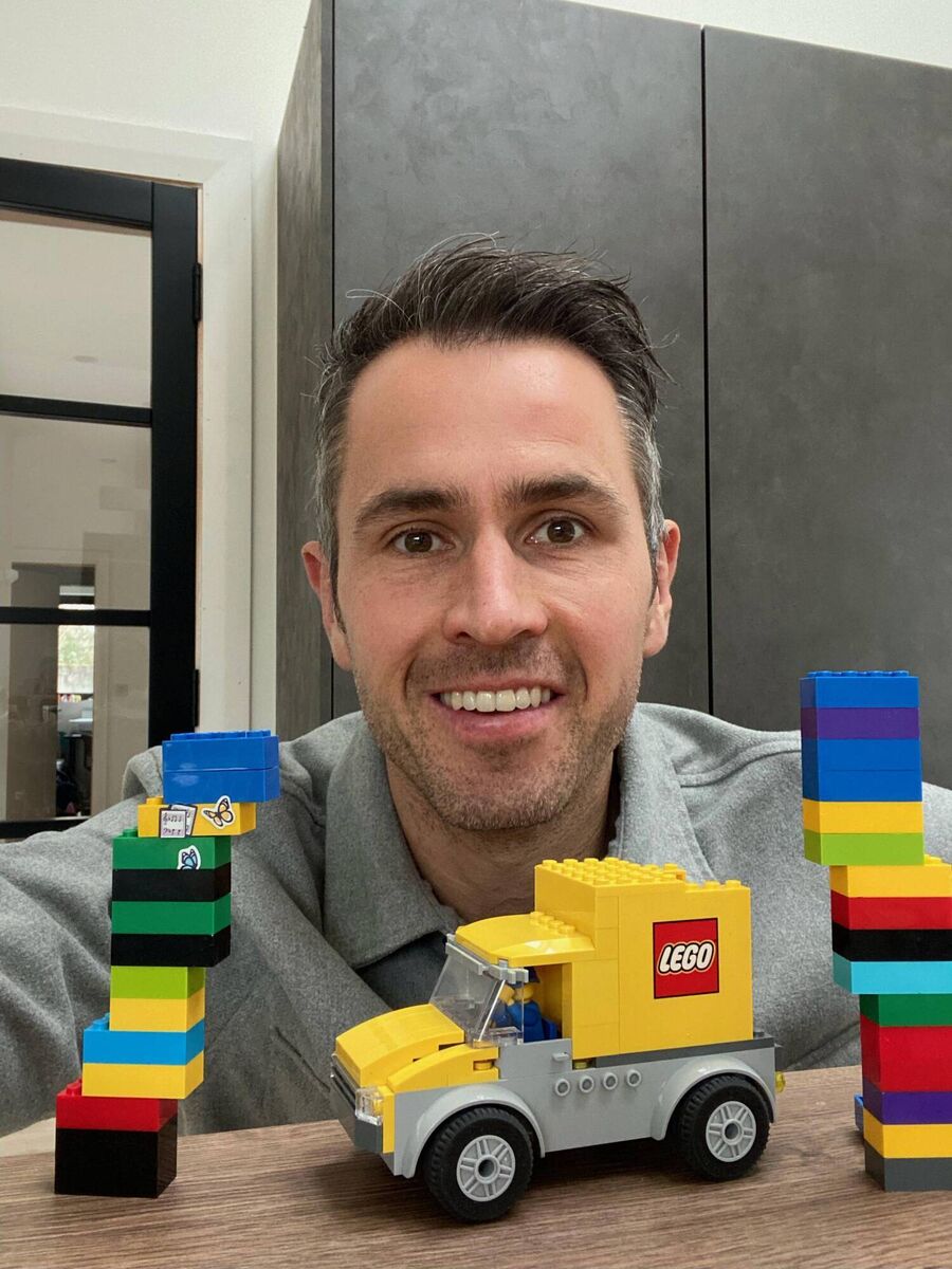 Kieran Cuddihy, Newstalk, loves Lego. Kieran Cuddihy, Newstalk, loves Lego.