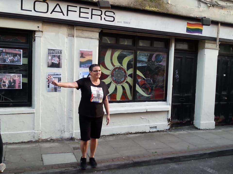 Orla Egan outside Loafers Bar on Douglas Street.  Orla Egan outside Loafers Bar on Douglas Street.