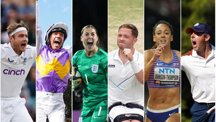 Stuart Broad (left to right), Frankie Dettori, Mary Earps, Alfie Hewett, Katarina Johnson-Thompson and Rory Mcllroy (Mike Egerton/Isabel Infantes/Adam Davy/Martin Rickett/David Davies/PA)
