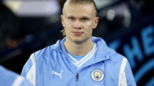 <p>OUT: Erling Haaland could be set for a spell on the sidelines (Richard Sellers/PA)</p>
