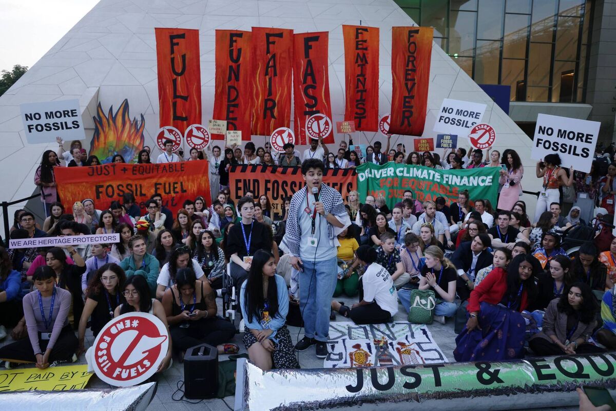 Protesters at Cop28. Picture: Sean Gallup/Getty Images