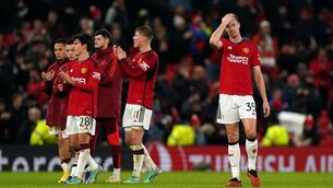 <p>Jonny Evans was gutted by Manchester United’s Champions League exit (Martin Rickett/PA)</p>