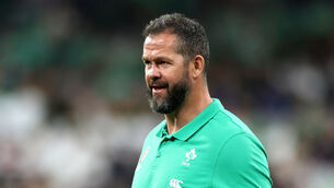 <p>Ireland head coach Andy Farrell before the Rugby World Cup 2023, Pool B match at the Stade de France in Paris, France. Picture date: Saturday September 23, 2023.</p>