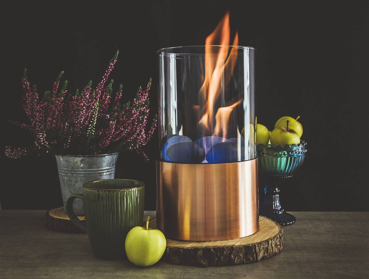 Bioethanol fire features can be used in a closed-off fireplace. File picture