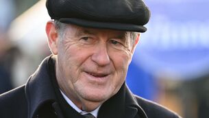 <p>KEEN EYE: JP McManus pictured at Fairyhouse earlier this month.</p>