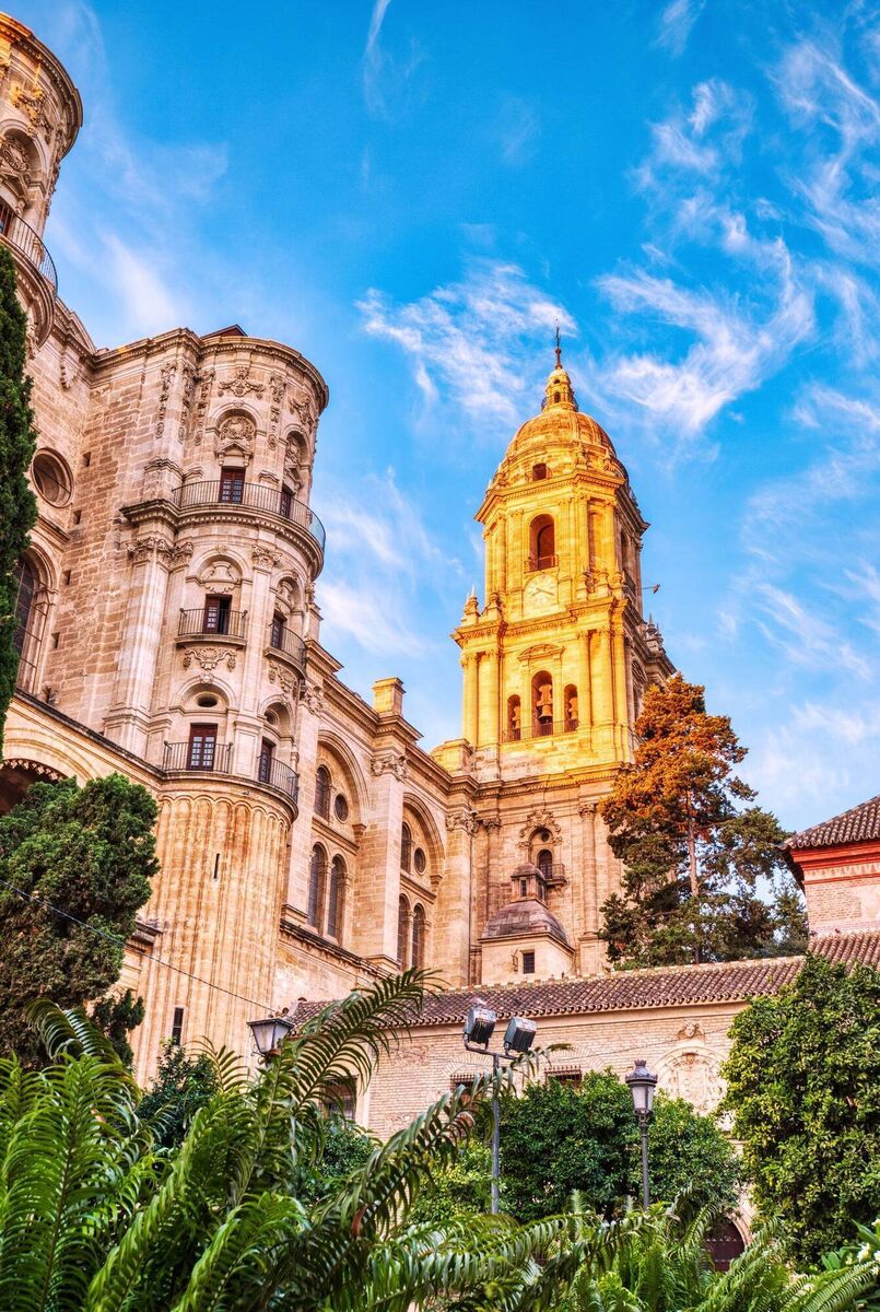 Malaga Cathedral from Plaza Del Obispo Malaga Cathedral from Plaza Del Obispo