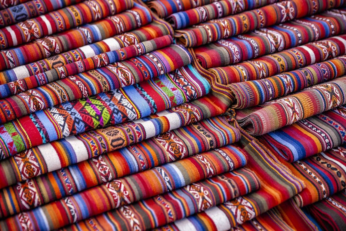 Colourful, traditional Peruvian fabrics. Colourful, traditional Peruvian fabrics.