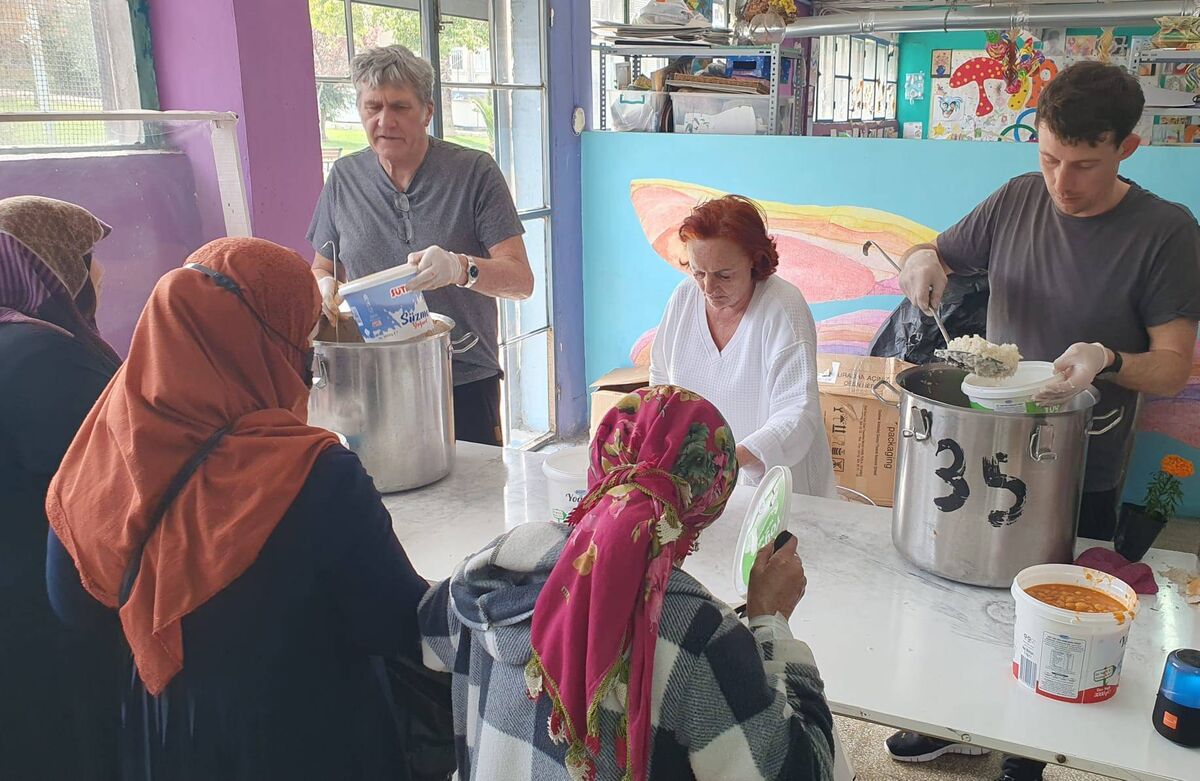 Anne O’Rorke, centre, in the Turkish city of Izmir, where 600 lunches are served five days a week. Anne O’Rorke, centre, in the Turkish city of Izmir, where 600 lunches are served five days a week.