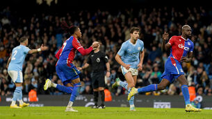 <p>Crystal Palace’s Michael Olise forced a draw at Manchester City (Martin Rickett/PA)</p>