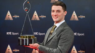 <p>TOP PRIZE: In attendance during the RTÉ Sports Awards 2023 is RTÉ Sport Sportsperson of the Year, Irish World and European champion gymnast, Rhys McClenaghan. Picture: Seb Daly/Sportsfile</p>
