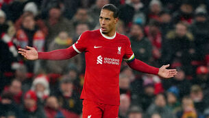 <p>Liverpool captain Virgil van Dijk insists he was not being arrogant in criticising Manchester United’s ambition at Anfield (Peter Byrne/PA)</p>