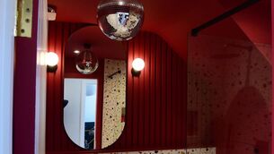 <p>Swap out handles: Pictured here is Jennifer's downstairs bathroom. Picture: Moya Nolan</p>