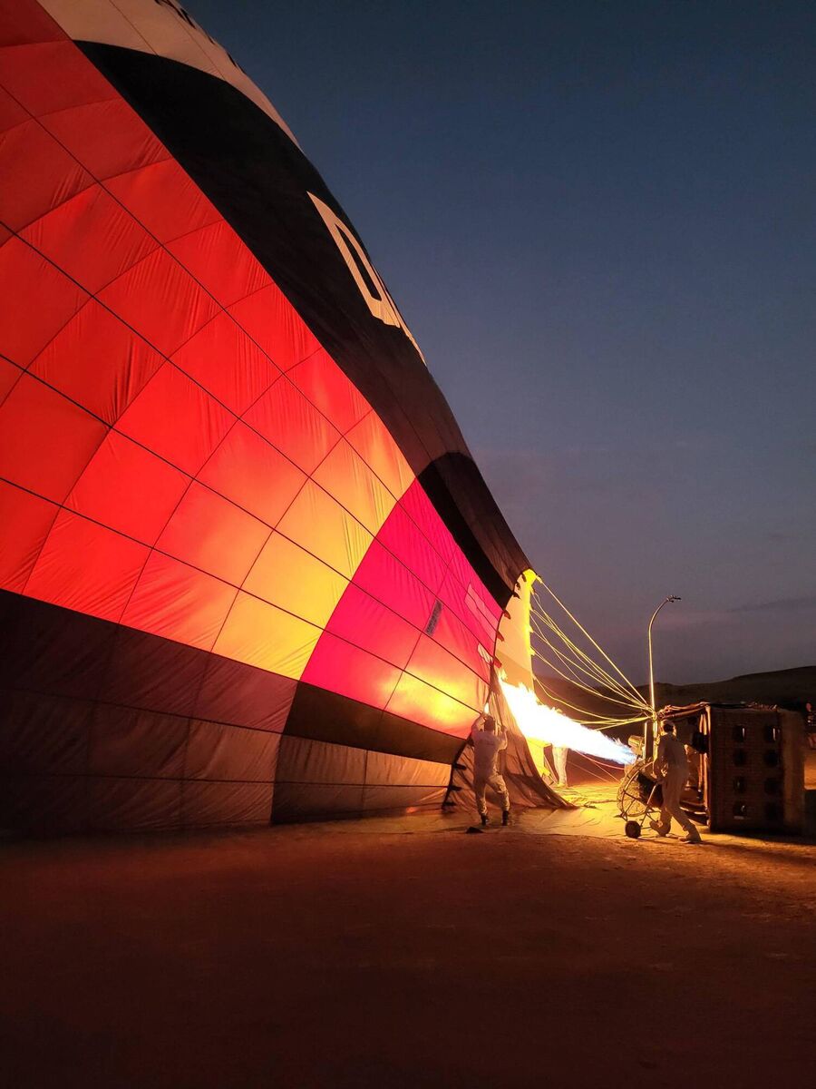 Getting ready for lift-off on a balloon adventure in Dubai Getting ready for lift-off on a balloon adventure in Dubai