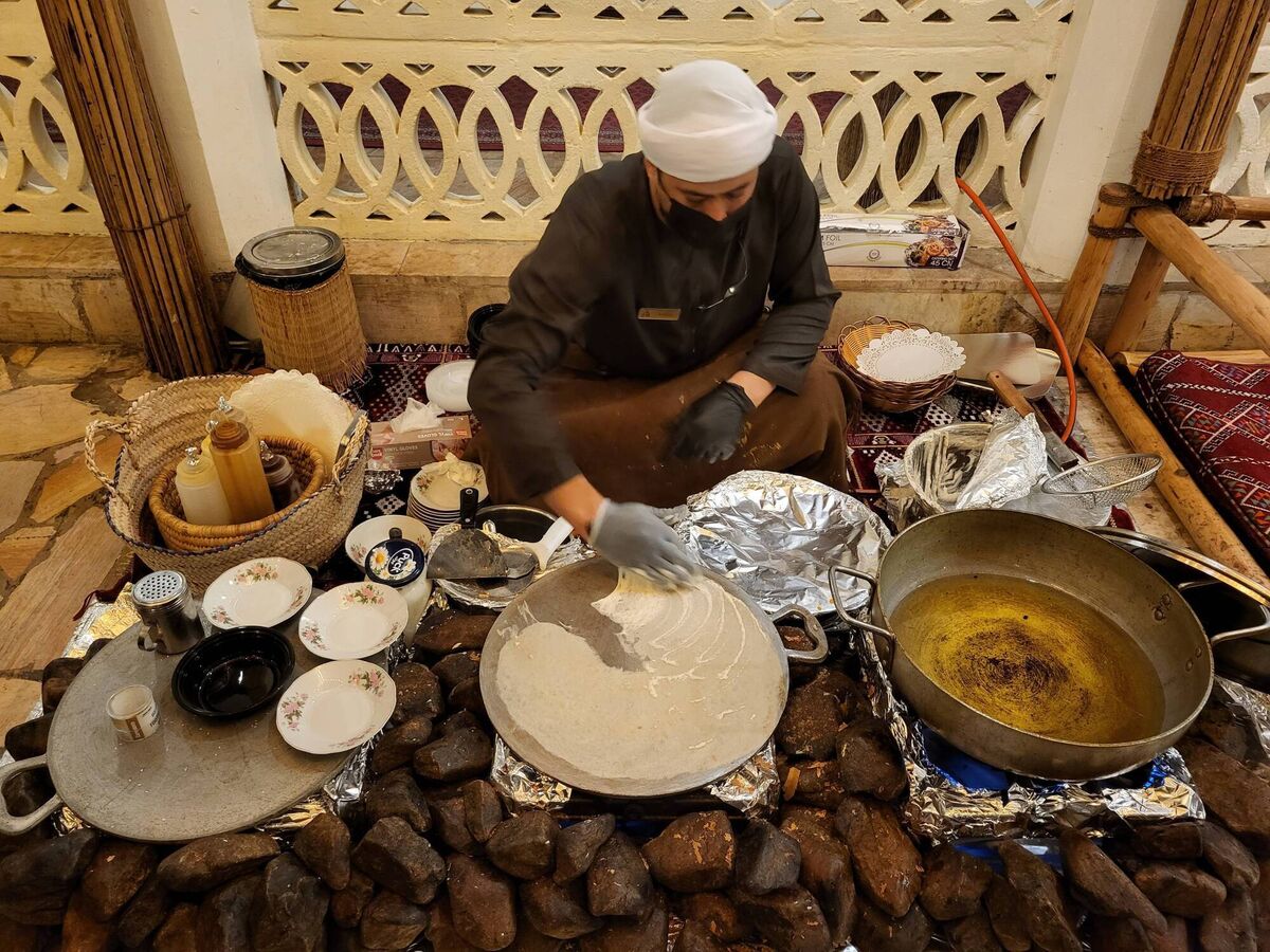 Making traditional bread in Dubai Making traditional bread in Dubai