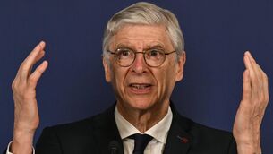 <p>FIFA Chief of Global Football Development Arsešne Wenger, speaks during a press conference</p>