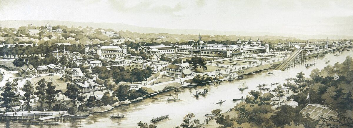 A general view of the 1902 Exhibition grounds. The exhibition site stretched over 44 acres and a mile. It included exhibition halls, bandstands, a concert hall, art galleries, restaurants, amusements and agricultural exhibits. Photo: Cork Public Museum
