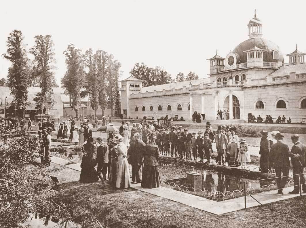 The Fish Hatcheries &amp; Exhibition Hall at the 1902 Cork International Exhibition in Fitzgerald's Park.