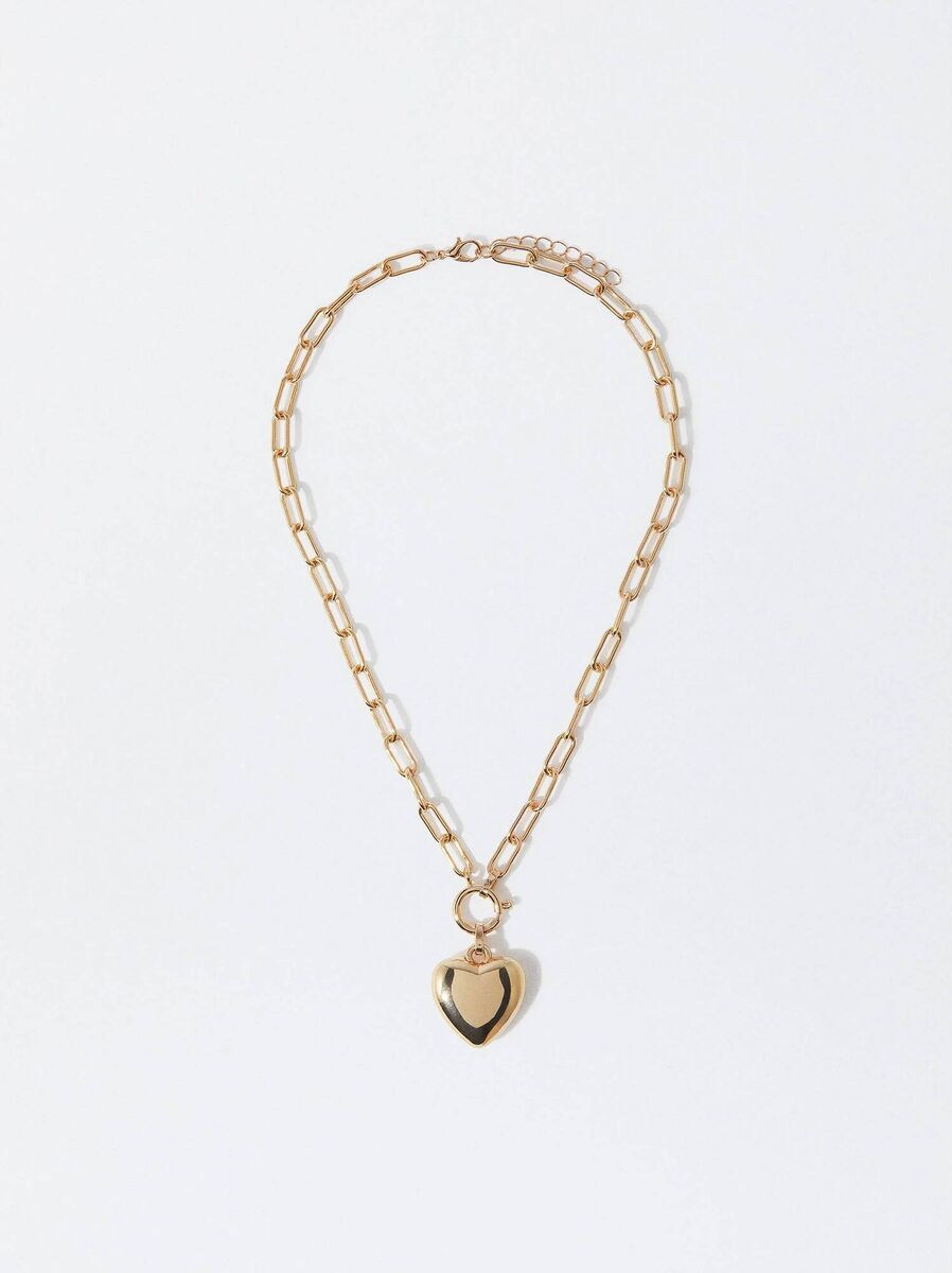 Gold Heart Pendant, €12.99, Parfois Gold Heart Pendant, €12.99, Parfois