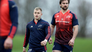 <p>LEARN FROM MISTAKES: Craig Casey and Diarmuid Barron arrive for training this week. Picture: INPHO/Laszlo Geczo</p>