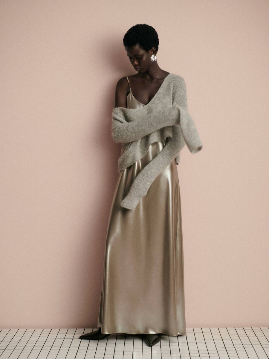 Metallic camisole dress - Studio, Massimo Dutti, €129