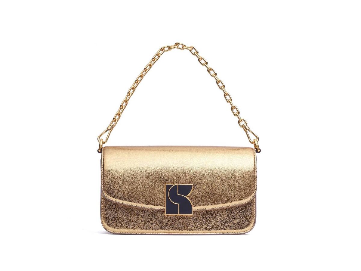 ‘Dakota’ metallic crinkle small shoulder bag, Kate Spade, €395